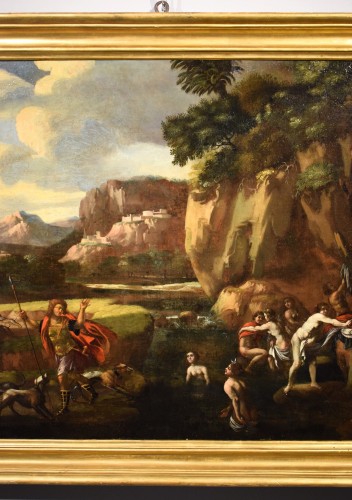 Diana and Actaeo -  Roman School of the 17th century   - 